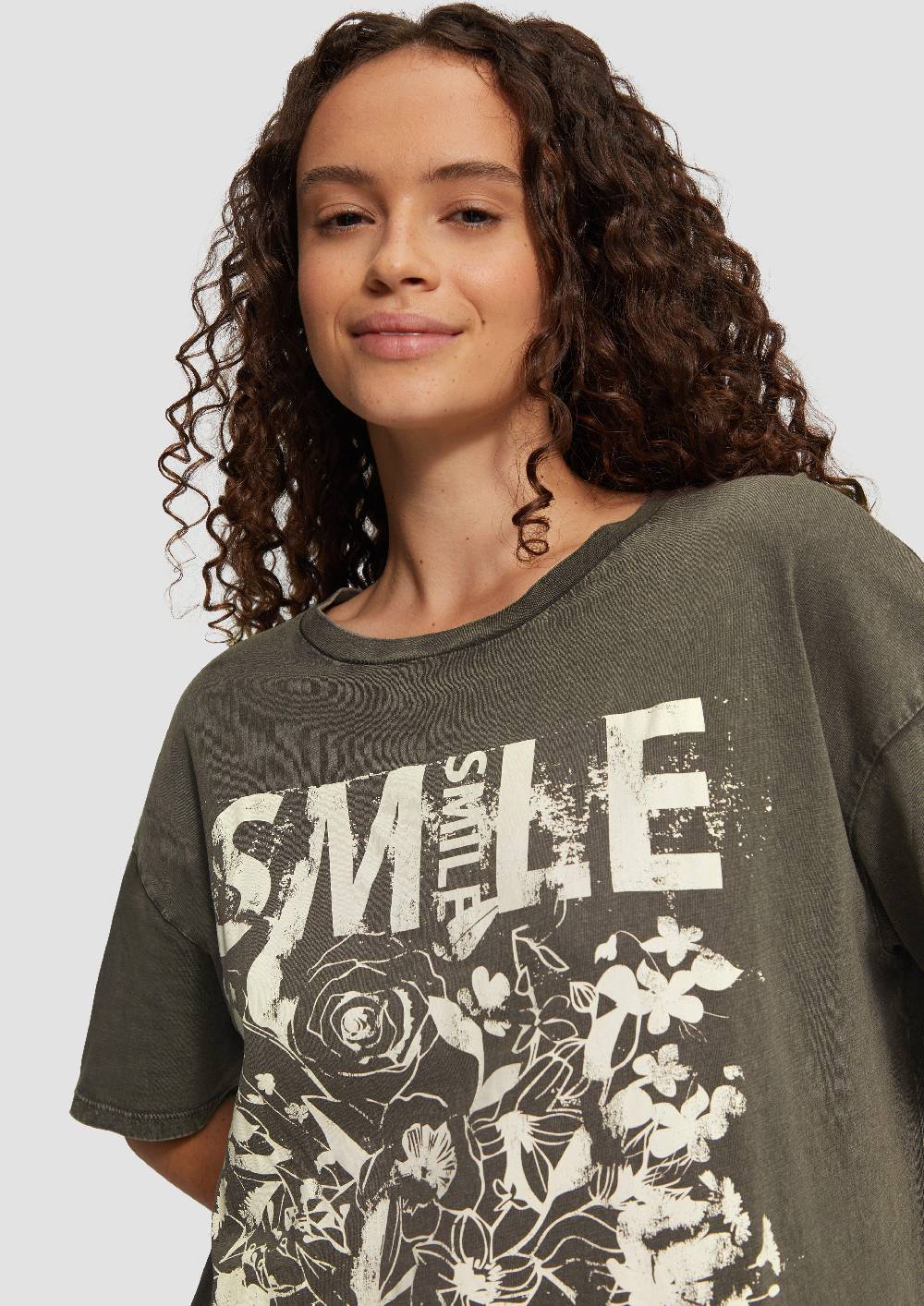 S.Oliver Oversized Print-Shirt im Used-Look Outlet