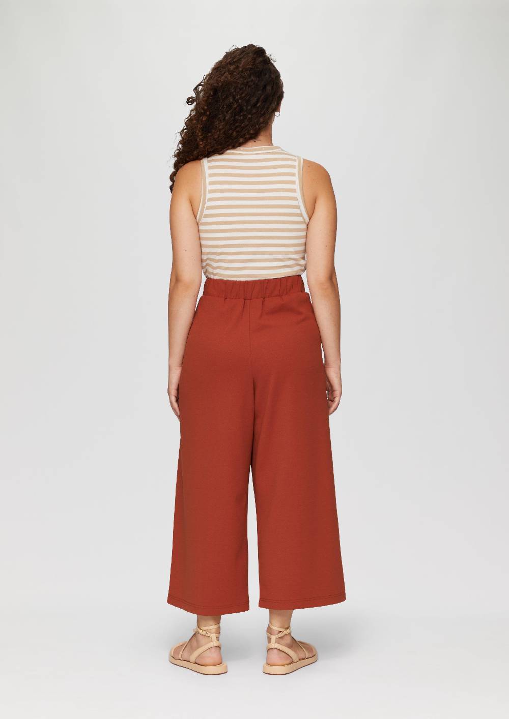 S.Oliver Elastische Wide-Leg-Hose aus Crêpe Auslauf