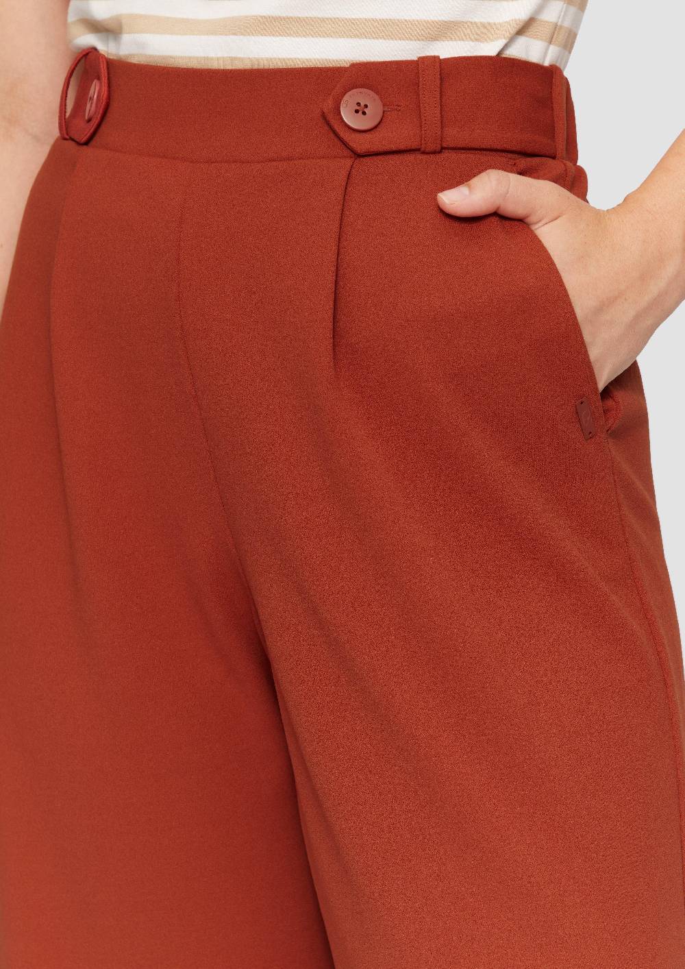 S.Oliver Elastische Wide-Leg-Hose aus Crêpe Auslauf