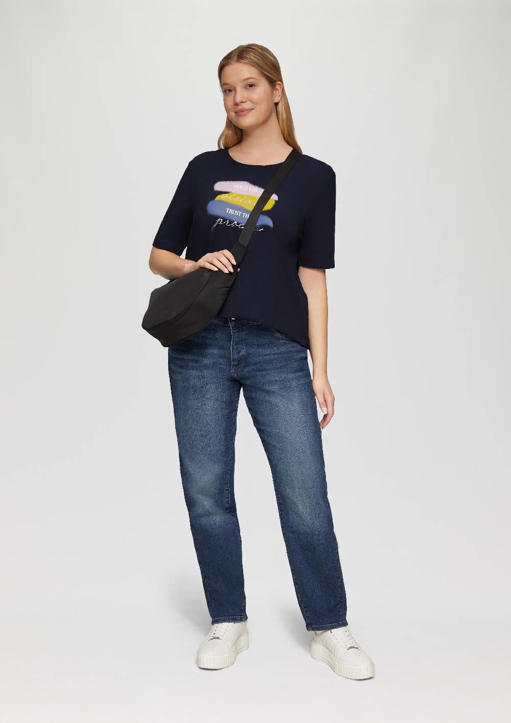 S.Oliver T-Shirt mit Rundhalsausschnitt und Front-Print Versandkostenfrei
