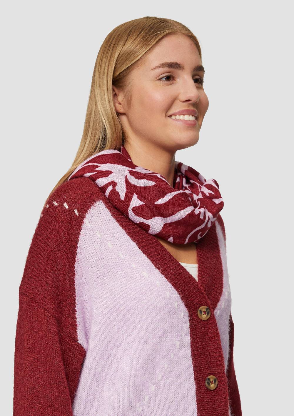 S.Oliver Gemusterter Loop-Schal aus Viskose Blitzangebot