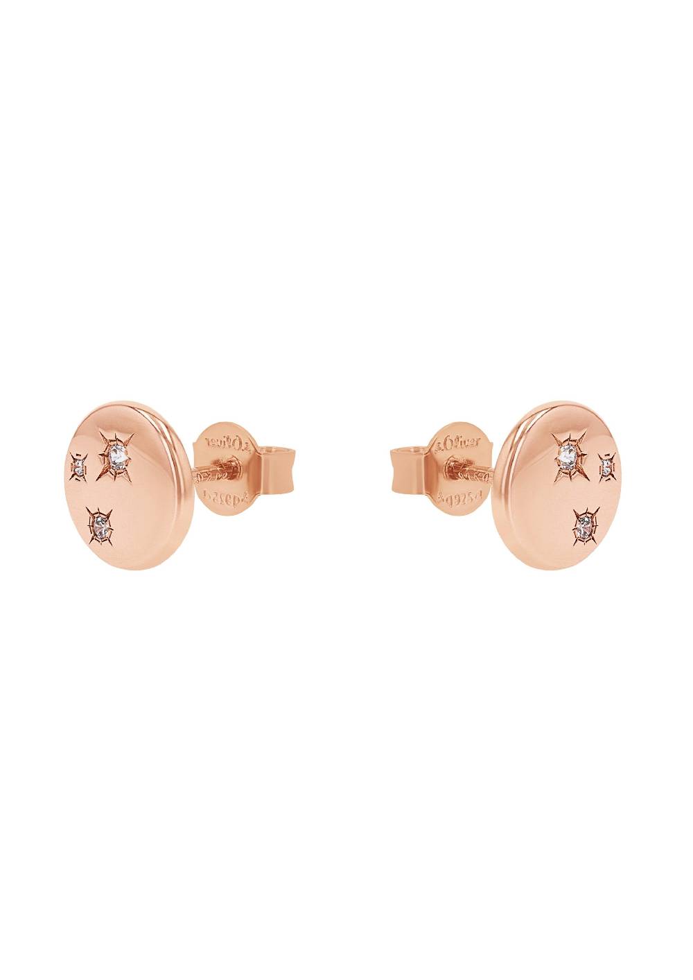 S.Oliver rosévergoldete Silber-Ohrstecker mit Stern-motiv Günstiger Verkauf