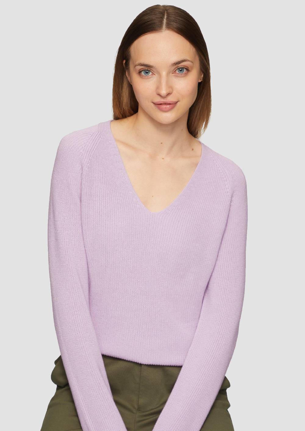 S.Oliver Strickpullover mit V-Ausschnitt und Raglan-Ärmeln Exklusive Angebote