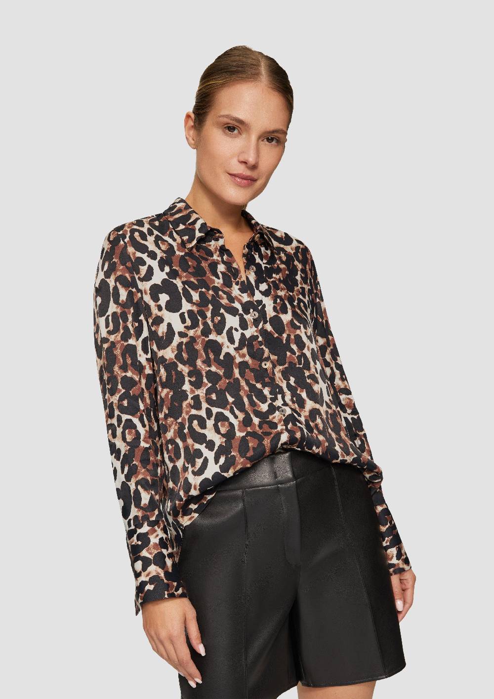 S.Oliver Hemdbluse mit Leo-Print Blitzangebot