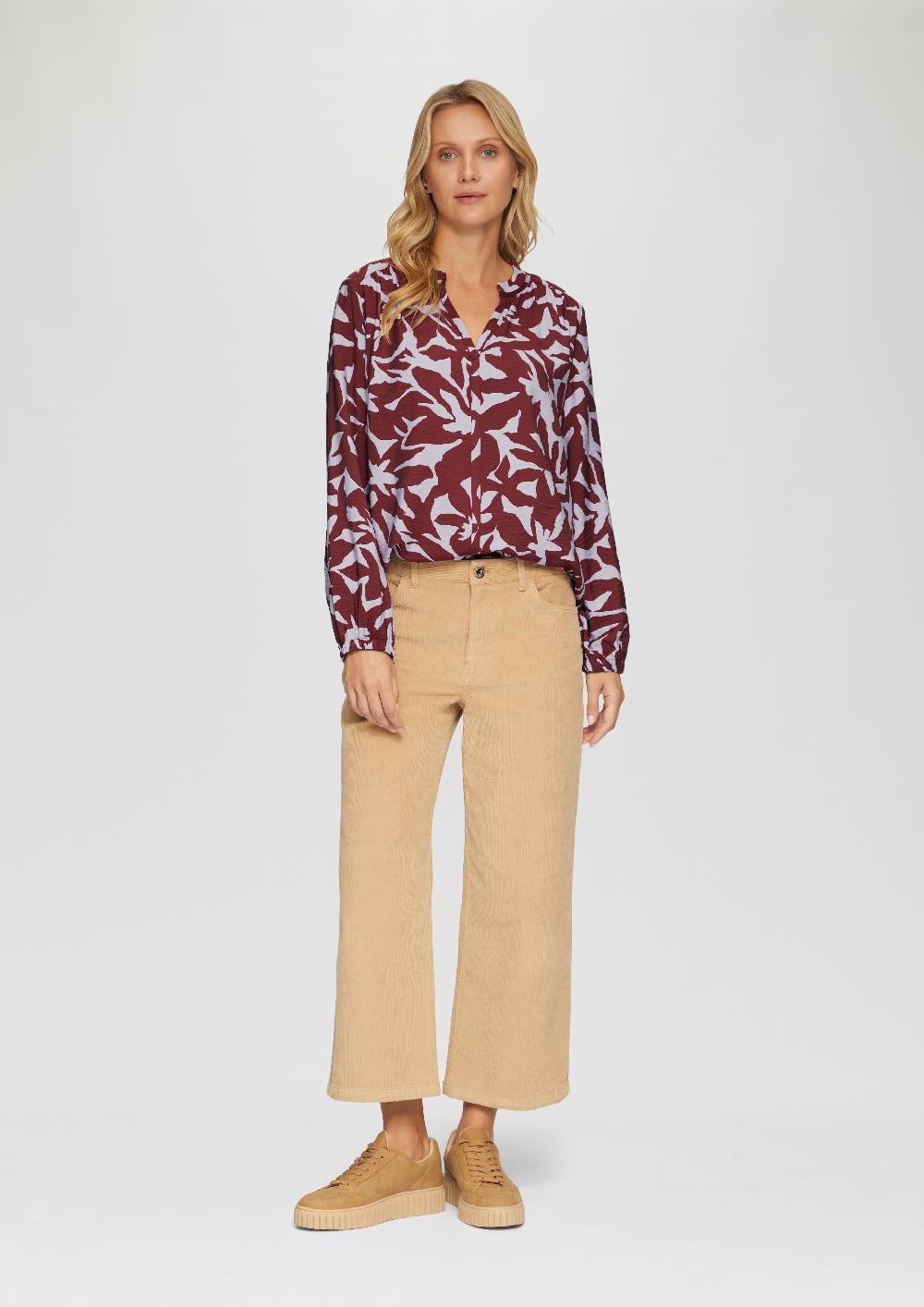 S.Oliver Strukturierte Viskose-Bluse mit All-over-Print Kauf eins, bekomm eins gratis
