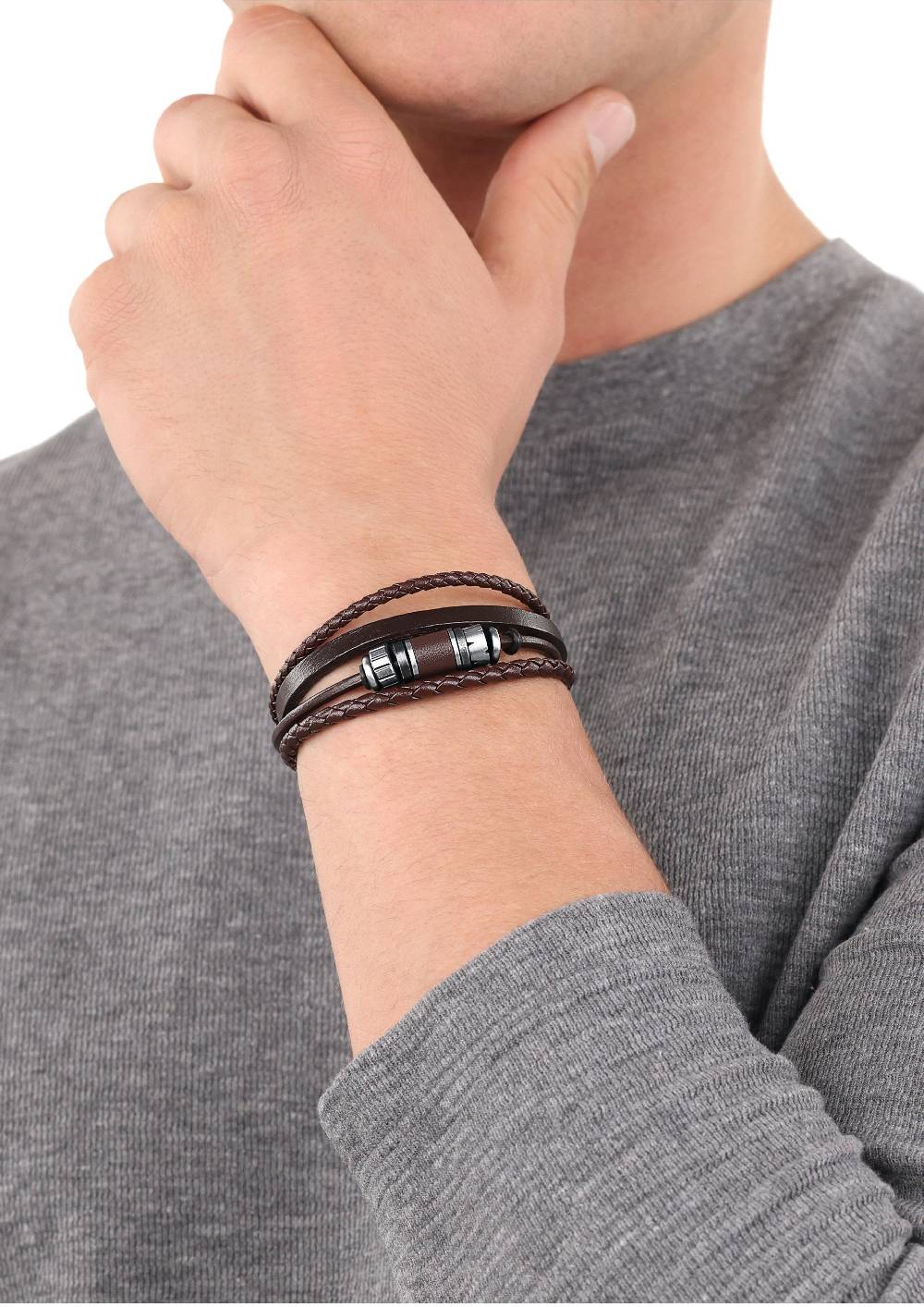 S.Oliver Lederarmband mit Beads-Detail Letzte 3 Tage