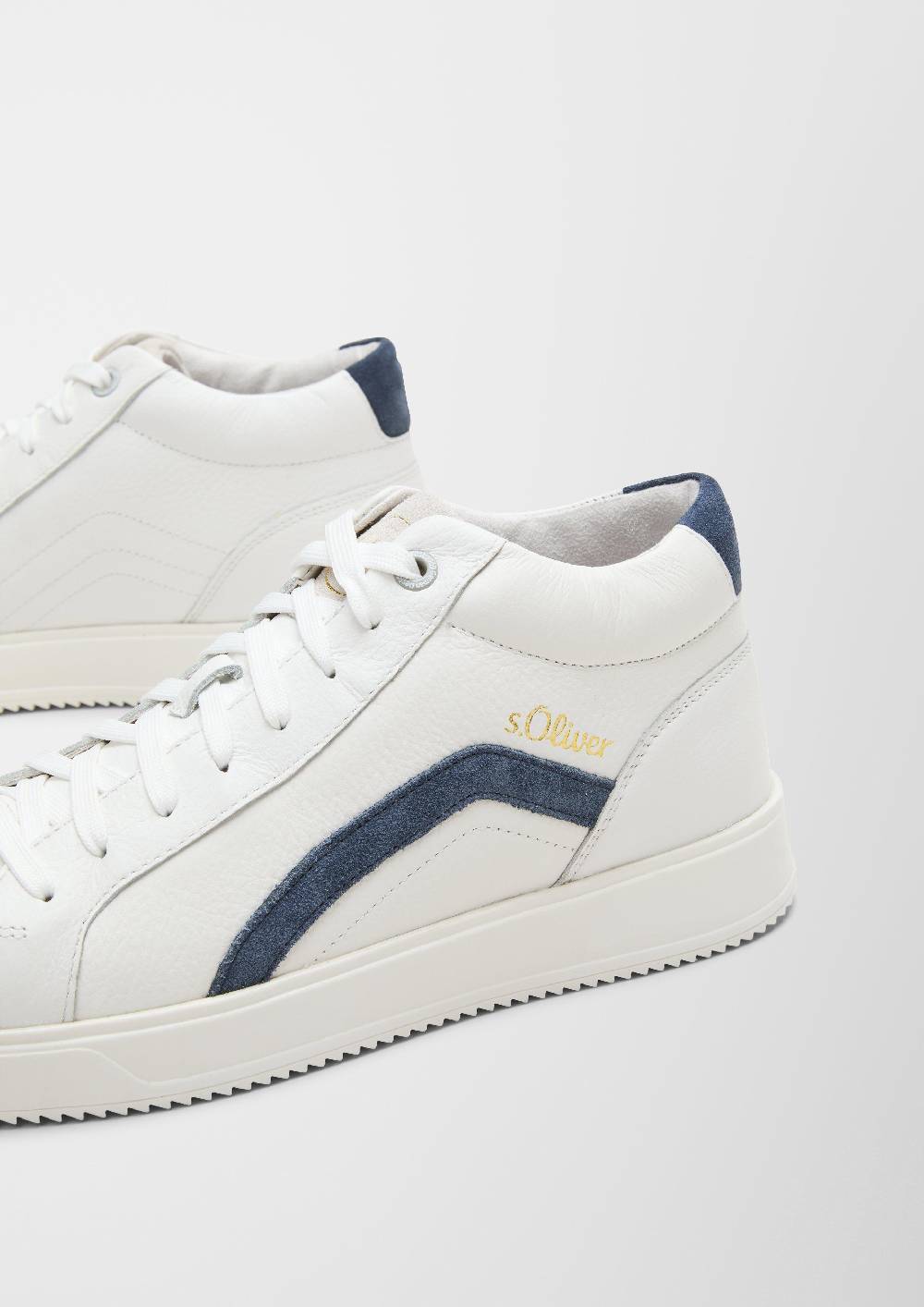 S.Oliver Leder-Sneaker mit Kontrast-Details Begrenztes Angebot