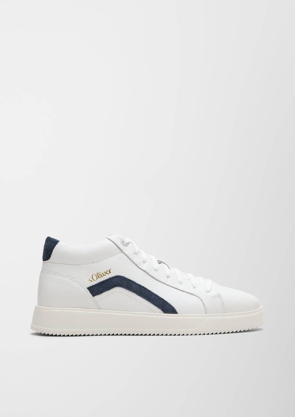 S.Oliver Leder-Sneaker mit Kontrast-Details Begrenztes Angebot