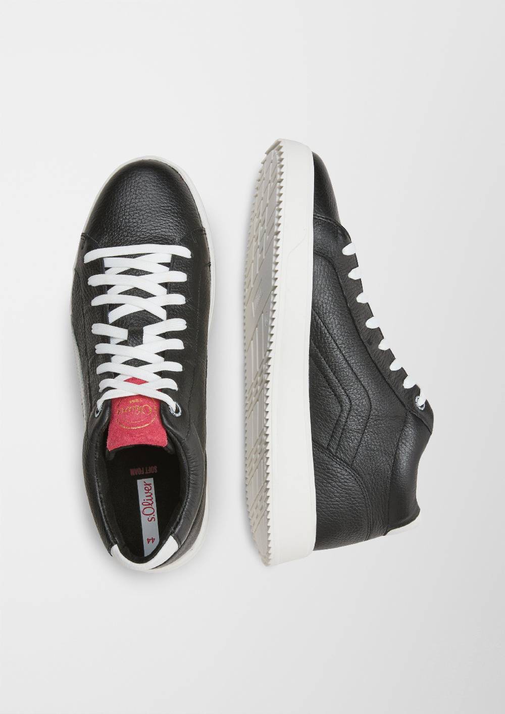S.Oliver Leder-Sneaker mit Kontrast-Details Online Shopping