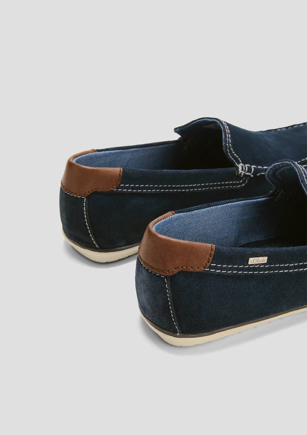 S.Oliver Slipper aus Leder mit Kontrastnähten Tägliche Deals