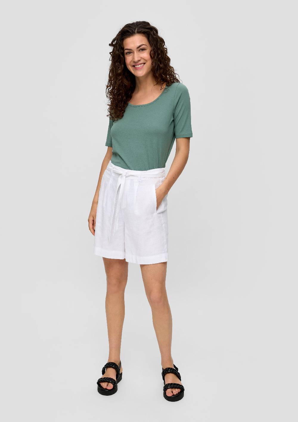 S.Oliver Elastisches Jersey-Shirt mit U-Ausschnitt Neueste Stile