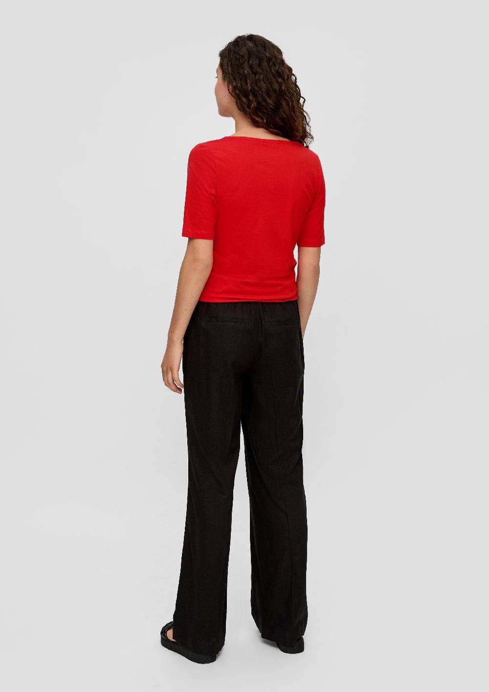 S.Oliver Elastisches Jersey-Shirt mit U-Ausschnitt Bis zu 65% Rabatt