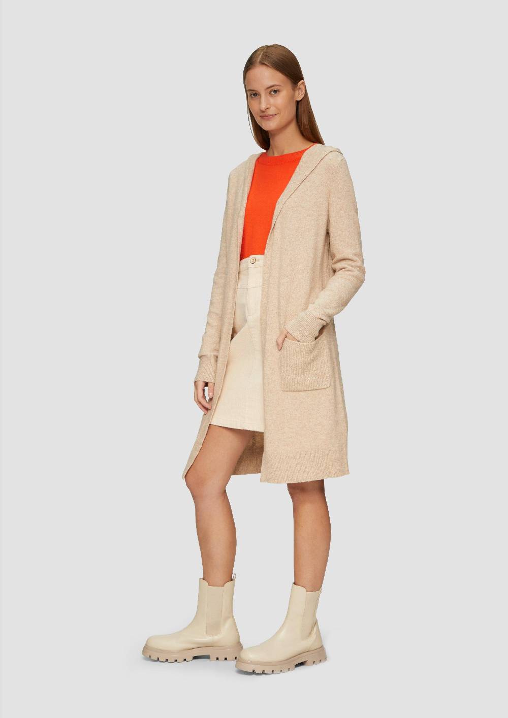 S.Oliver Long-Cardigan mit Kapuze Sonderangebot der Fabrik
