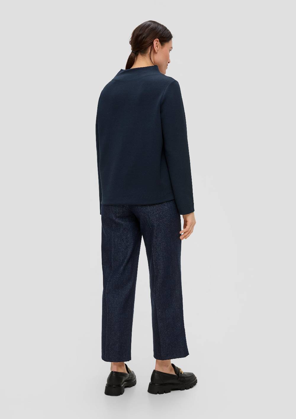 S.Oliver Sweatshirt mit Wasserfall-Kragen Online