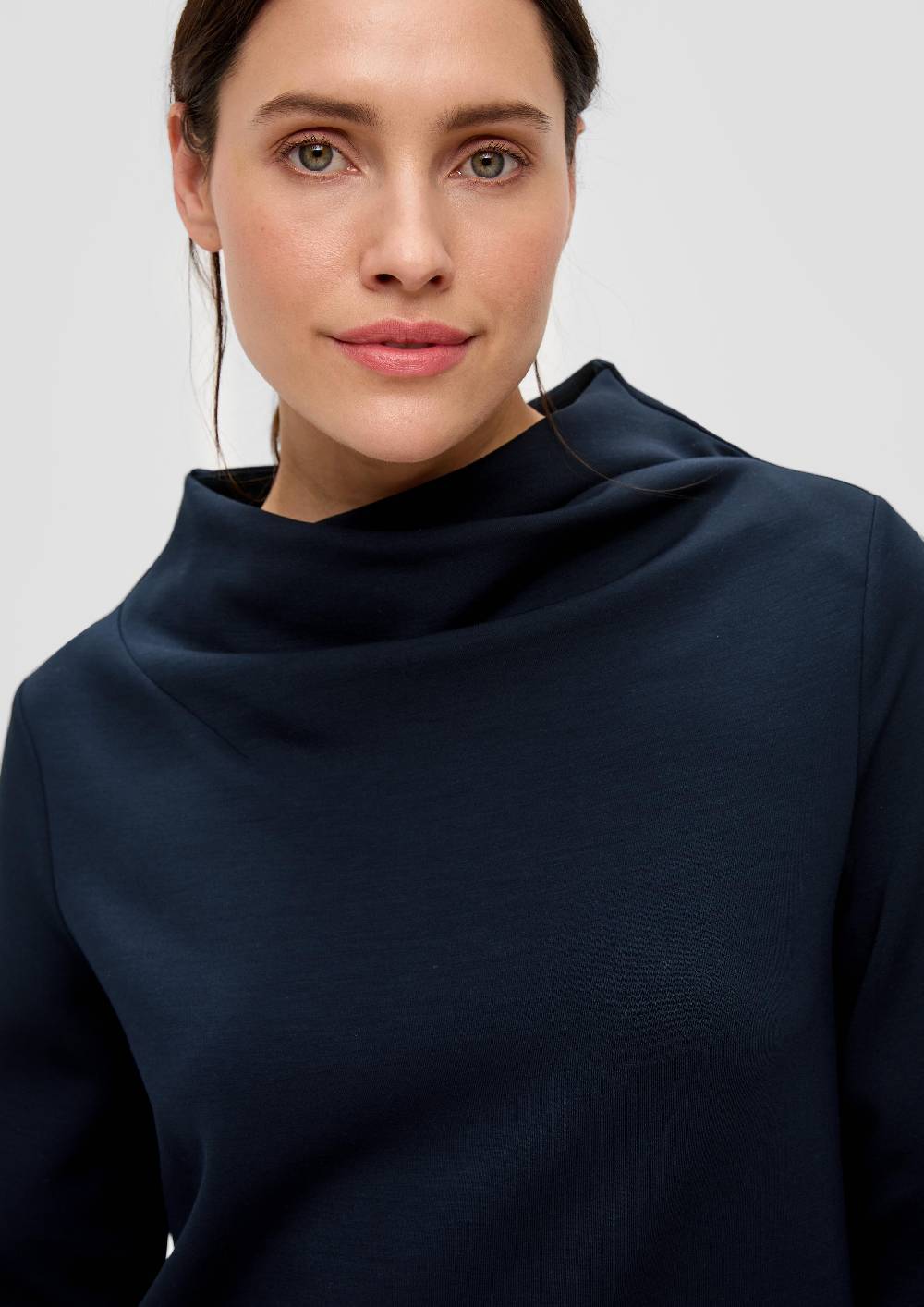 S.Oliver Sweatshirt mit Wasserfall-Kragen Online