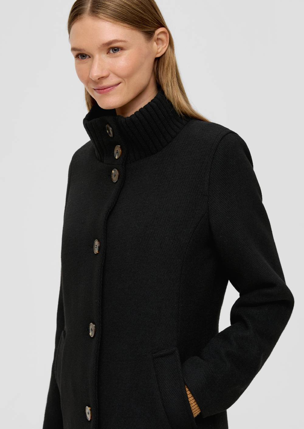S.Oliver Twillmantel mit Stehkragen im Angebot