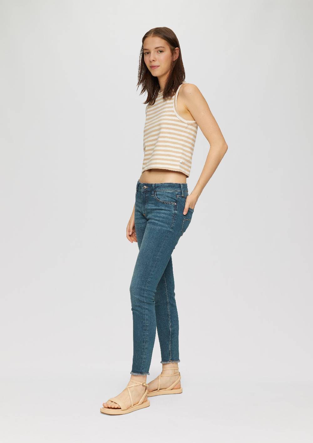 S.Oliver Ankle-Jeans Sadie / Mid Rise / Skinny Leg / Super Stretch Fabrikverkauf