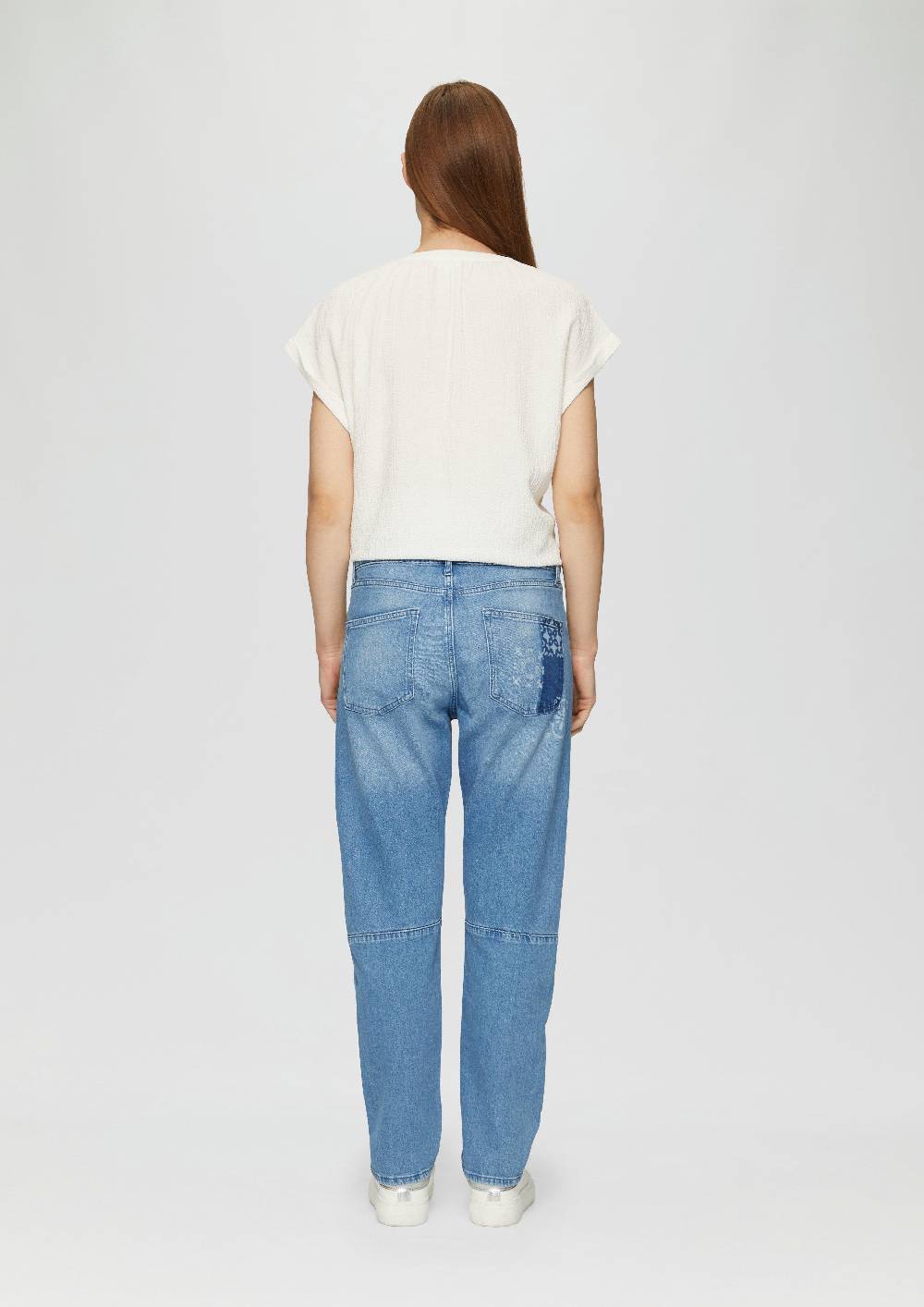 S.Oliver Ankle-Jeans Franciz / Relaxed Fit / Mid Rise / Tapered Leg / Laser-Print Sonderangebot
