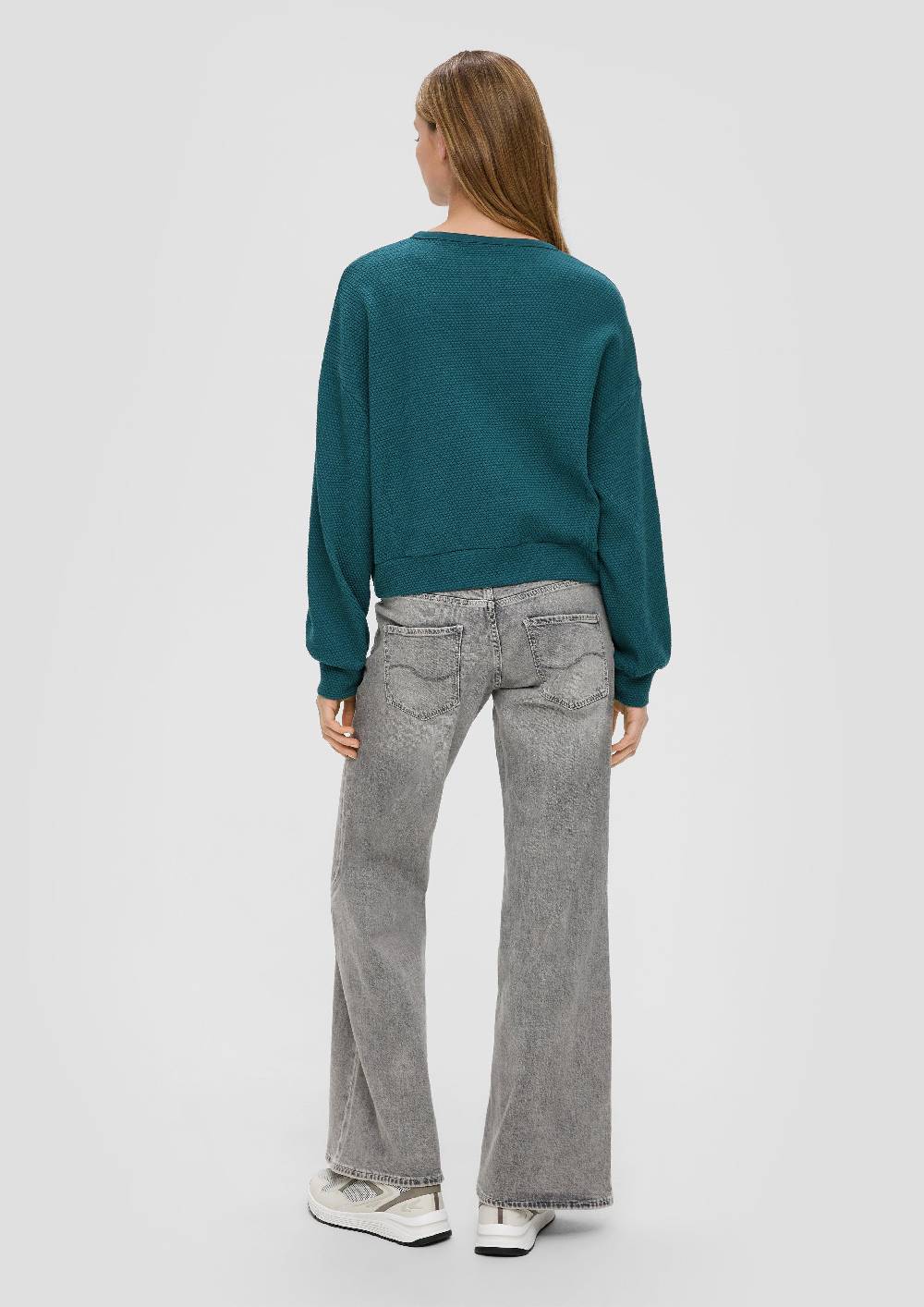 S.Oliver Sweatshirt im Boxy Cut mit Piquéstruktur Begrenztes Angebot