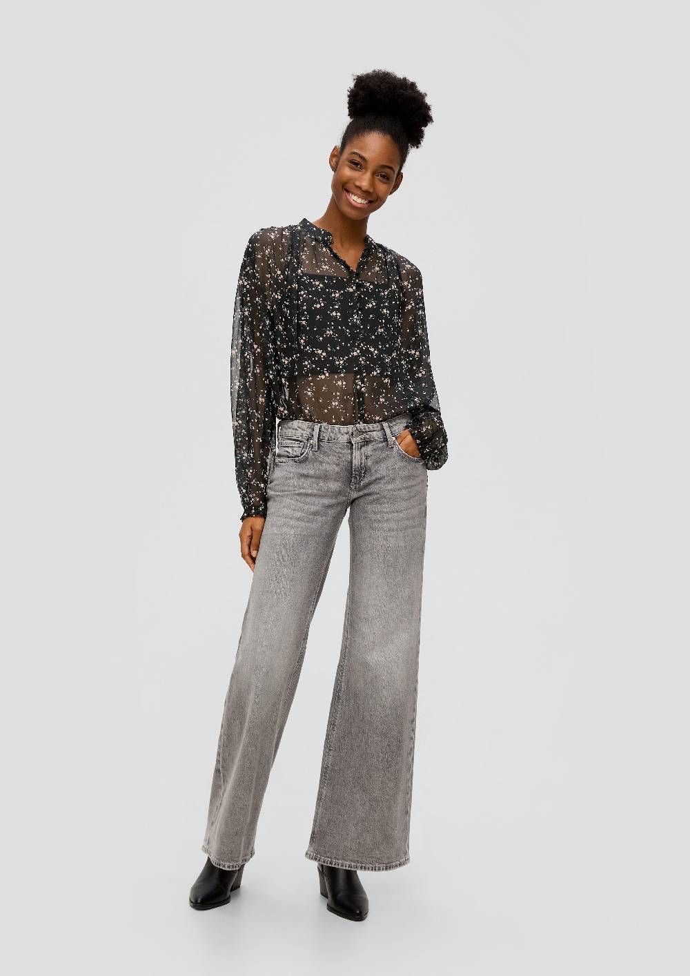 S.Oliver Chiffon-Bluse mit Knöpfen Online Shopping