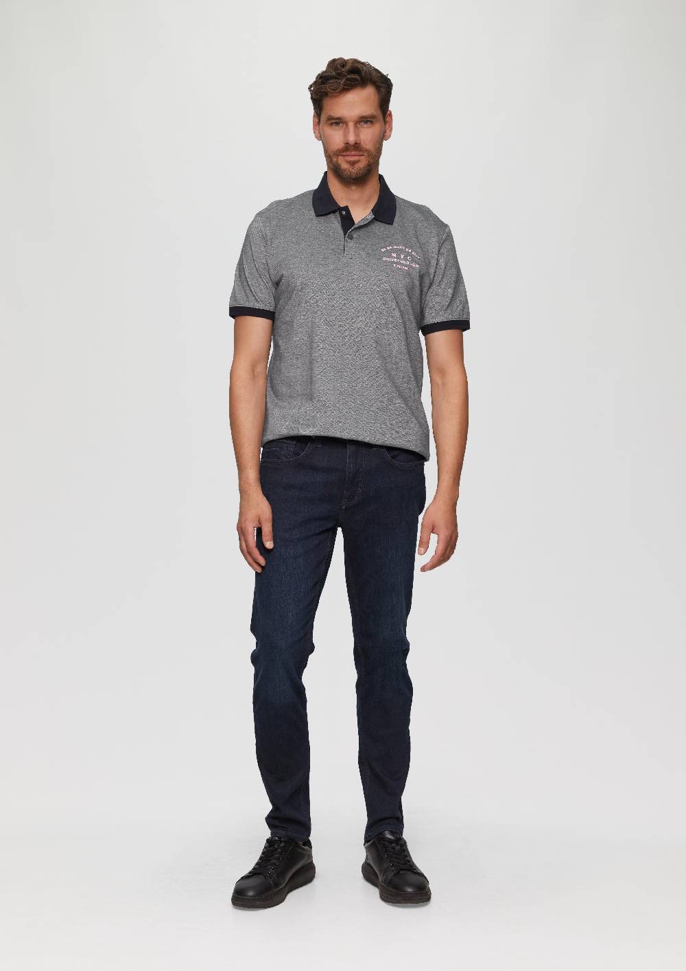 S.Oliver Poloshirt aus Baumwollpiqué mit Kontrast-Details Letzter Tag