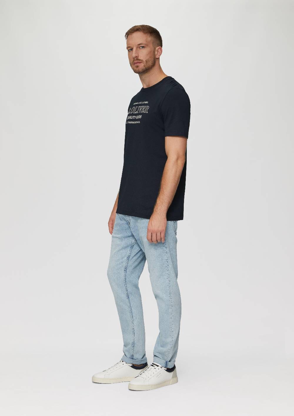 S.Oliver T-Shirt mit Logo-Motiven aus reiner Baumwolle Sonderangebot der Fabrik