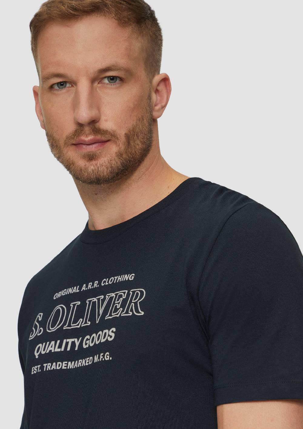 S.Oliver T-Shirt mit Logo-Motiven aus reiner Baumwolle Sonderangebot der Fabrik