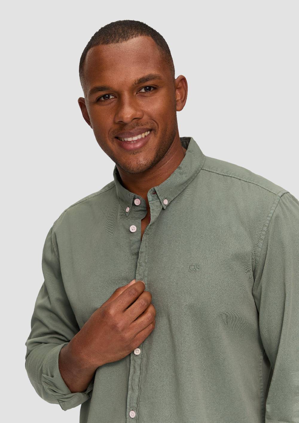 S.Oliver Garment Washed Hemd mit Logo-Stickerei Riesige Rabatte