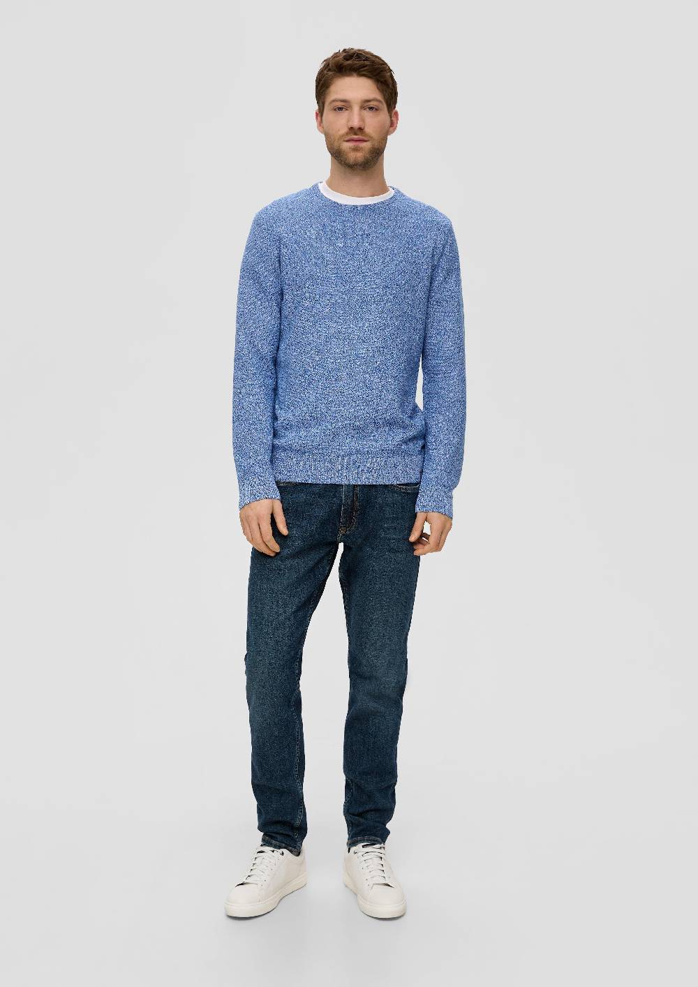S.Oliver Feinstrickpullover mit Crew Neck Im Verkauf
