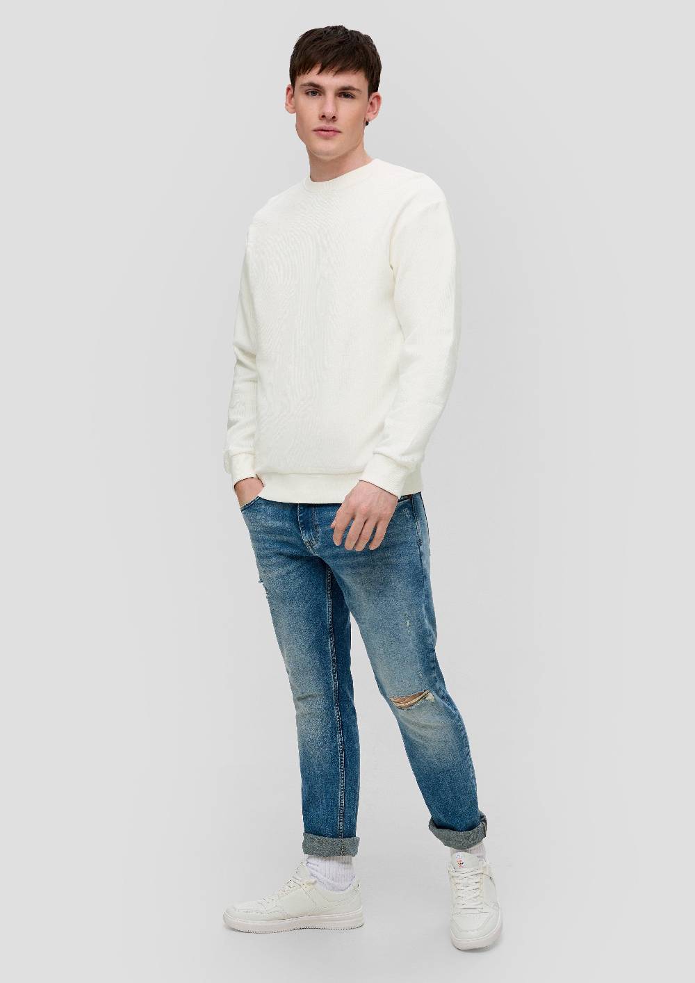 S.Oliver Sweatshirt mit Rippstruktur Auslauf