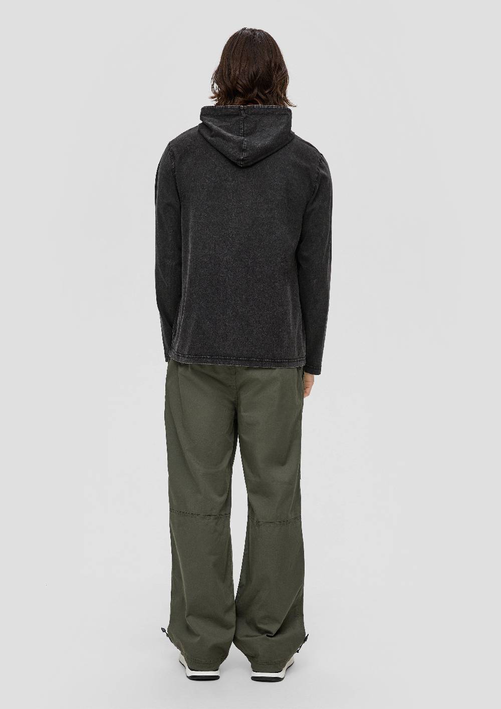 S.Oliver Gewaschenes Longsleeve mit Kapuze Verkauf