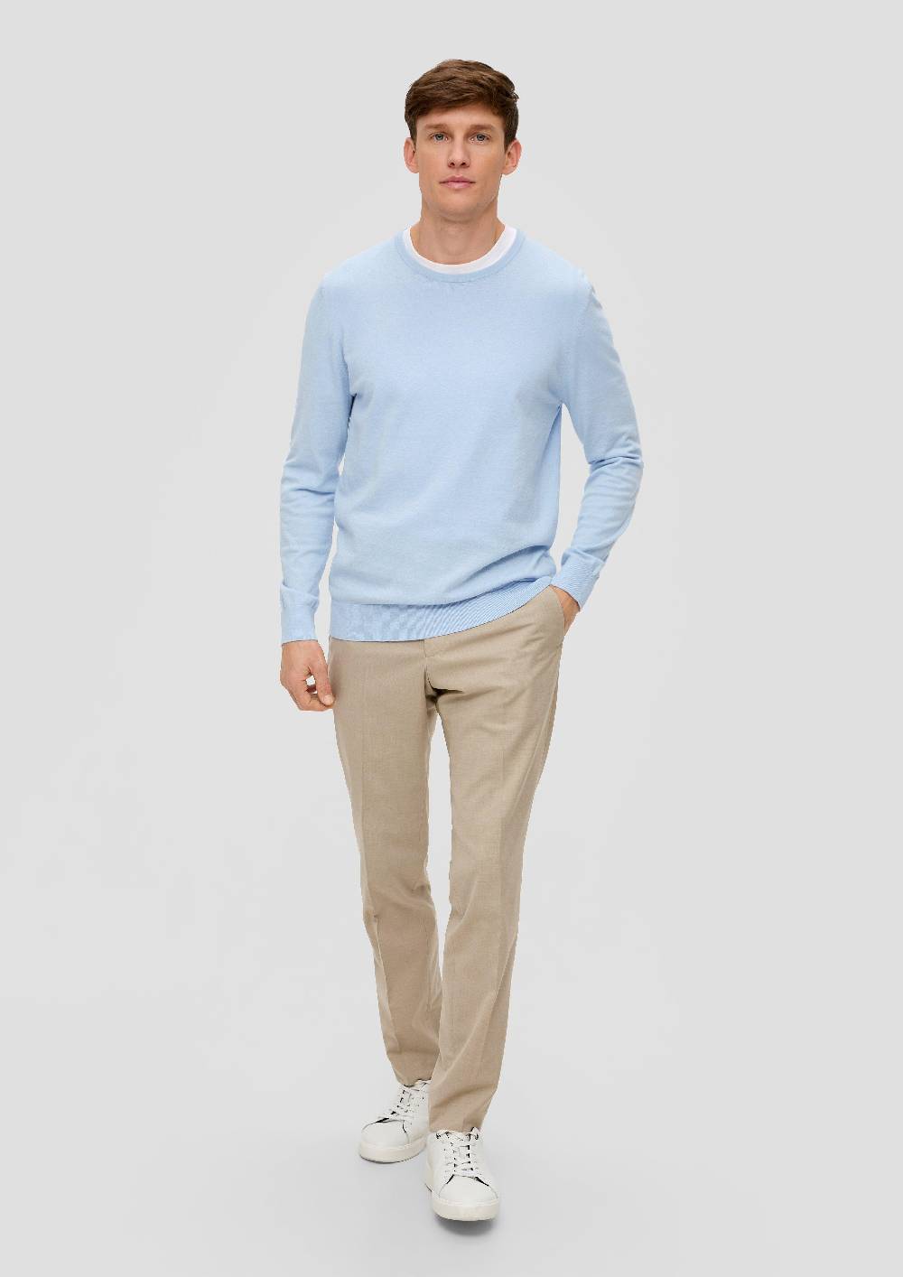 S.Oliver Strickpullover aus Seide mit Crew Neck im Angebot
