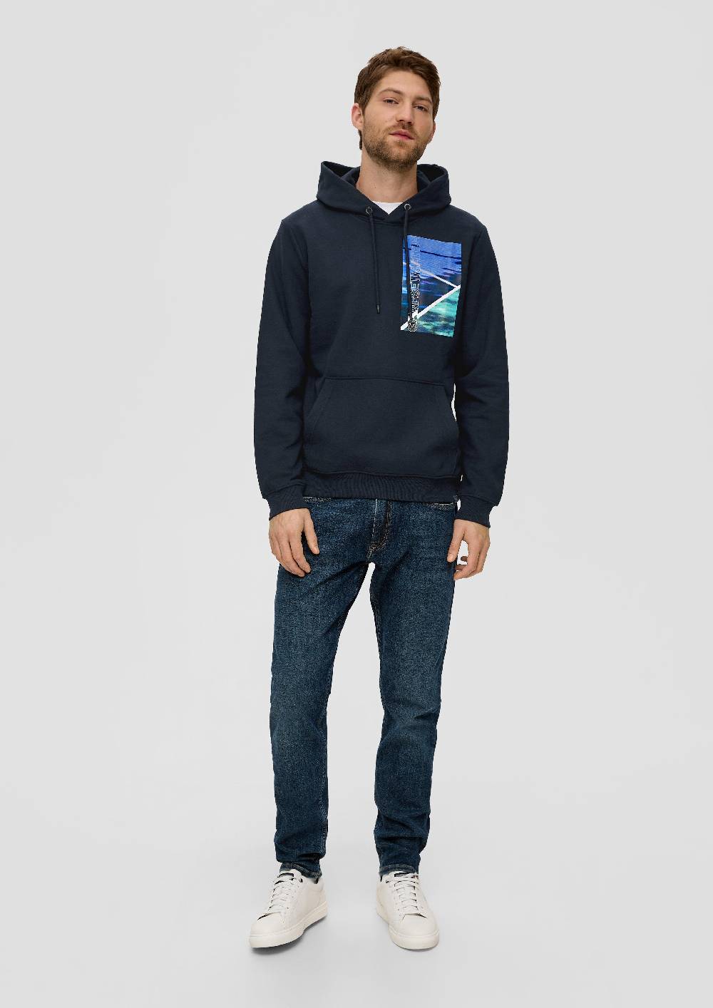 S.Oliver Kapuzensweater mit Labelprint Günstiger Verkauf