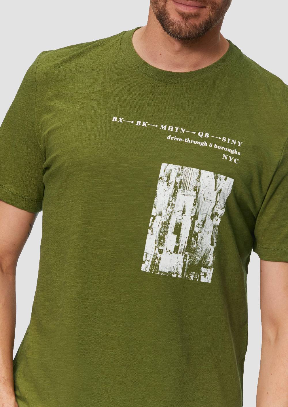S.Oliver Printshirt aus Baumwolle mit Flammgarnstruktur Günstig kaufen