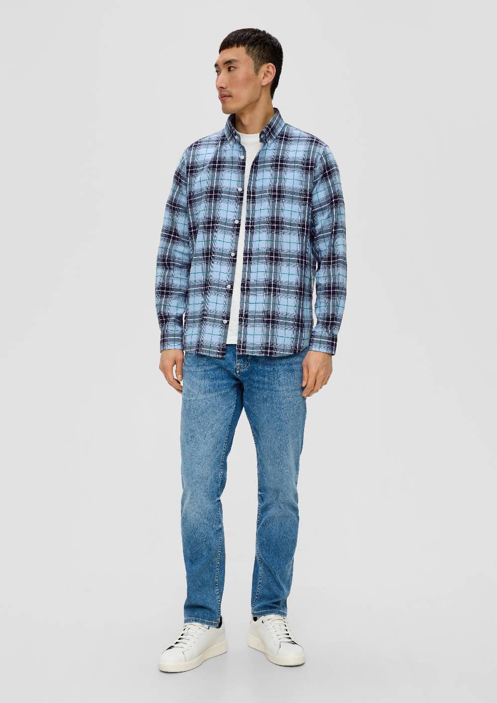 S.Oliver Regular: Langarmhemd mit Button-down-Kragen Saisonschlussverkauf