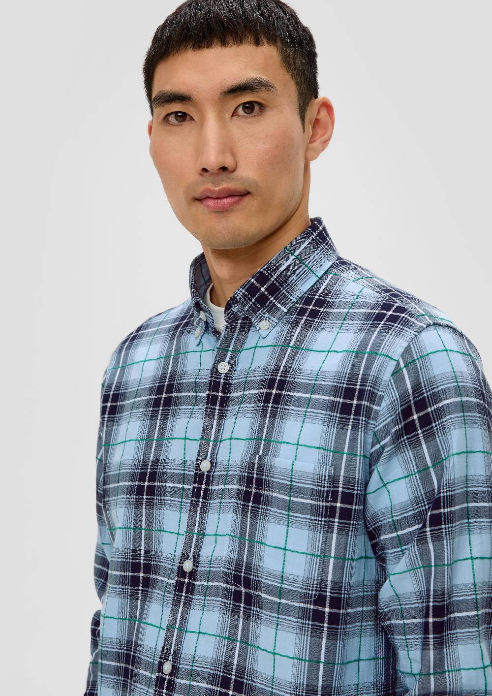 S.Oliver Regular: Langarmhemd mit Button-down-Kragen Saisonschlussverkauf