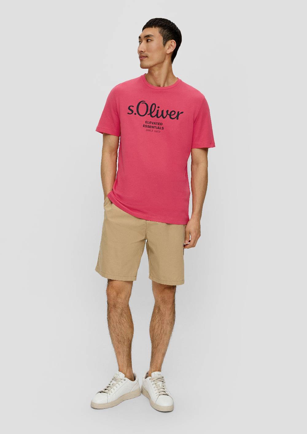 S.Oliver T-Shirt aus Baumwolle mit Label-Print Heißer Verkauf