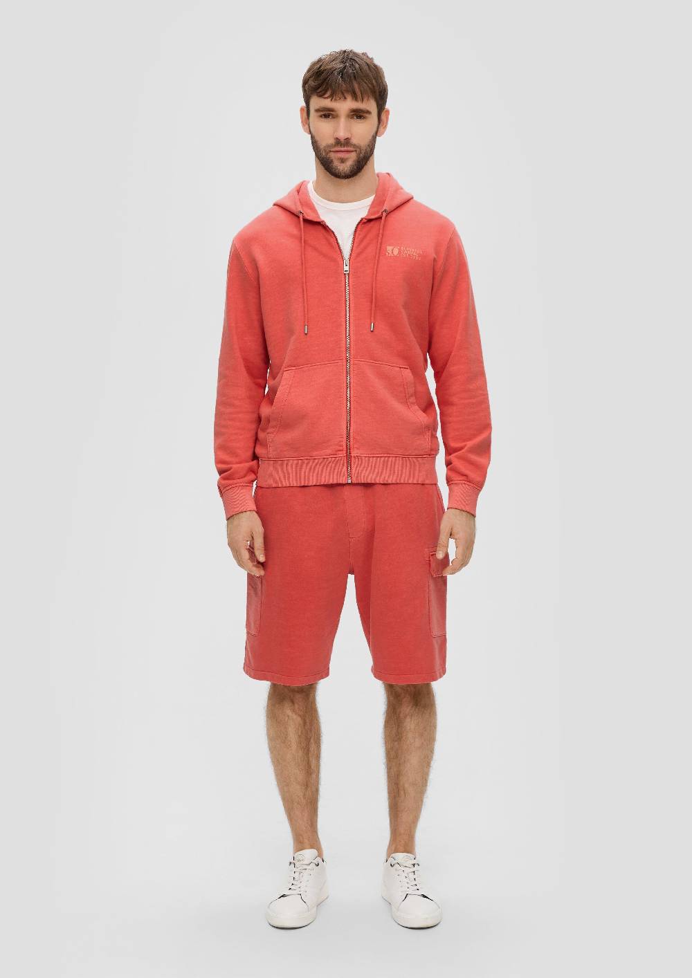 S.Oliver Sweatshirtjacke mit Garment Dye und Kapuze Online Outlet