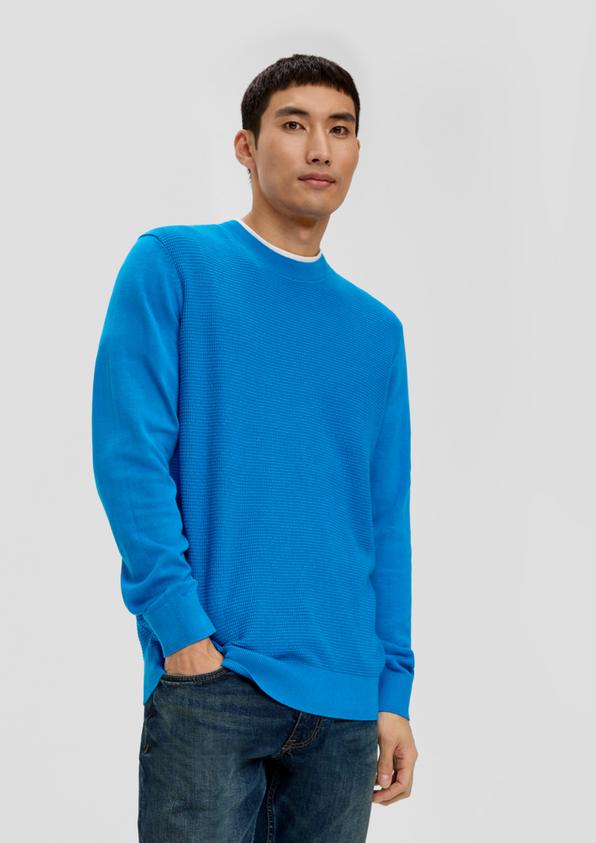 S.Oliver Strickpullover mit Waffelpiqué-Muster Kauf eins, bekomm eins gratis