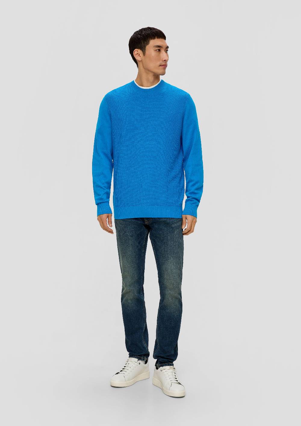 S.Oliver Strickpullover mit Waffelpiqué-Muster Kauf eins, bekomm eins gratis