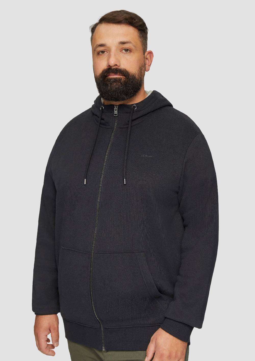 S.Oliver Sweatshirt-Jacke mit Kapuze und Logo Super Sparpreis