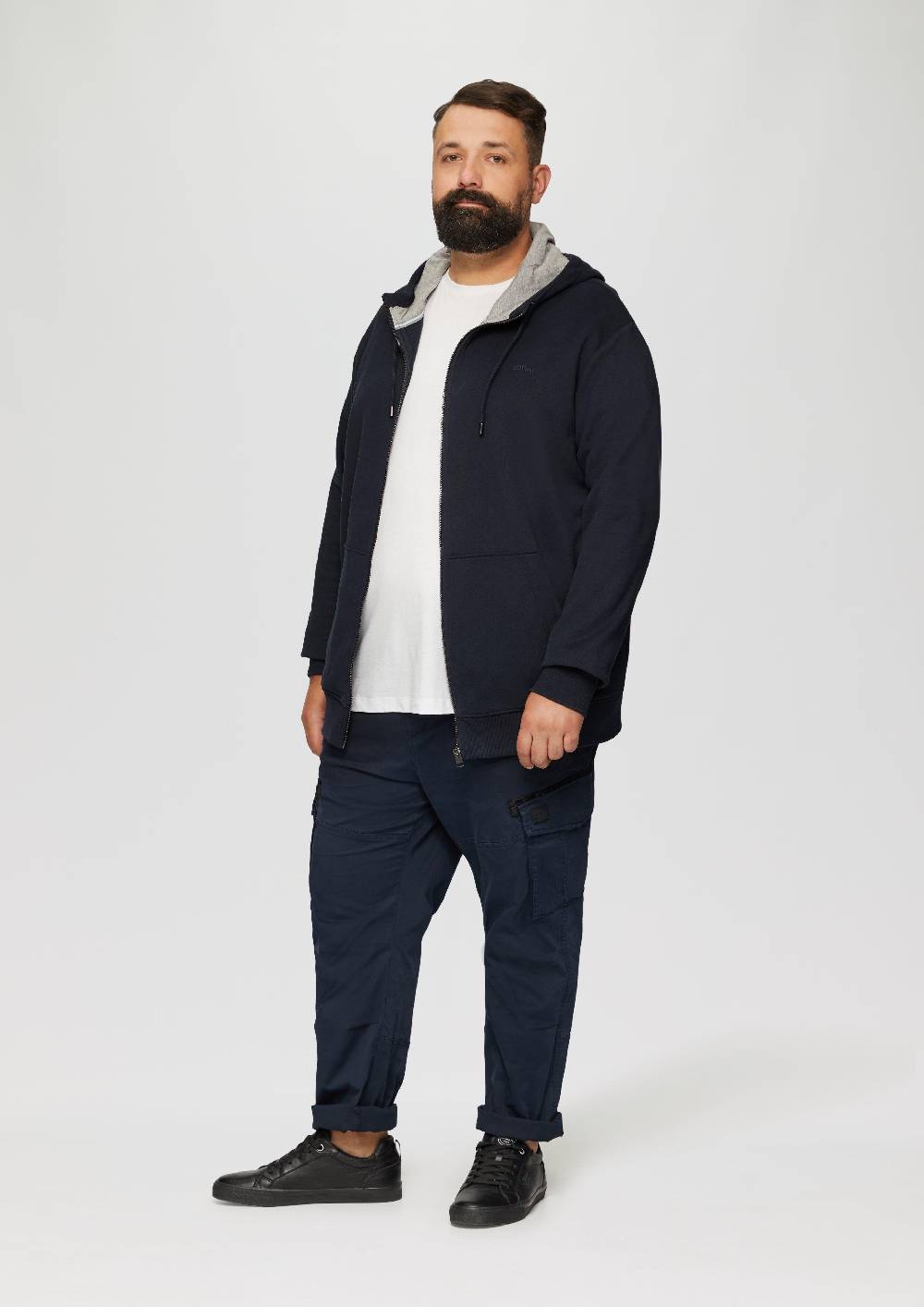 S.Oliver Sweatshirt-Jacke mit Kapuze und Logo Kostenlose Rückgabe