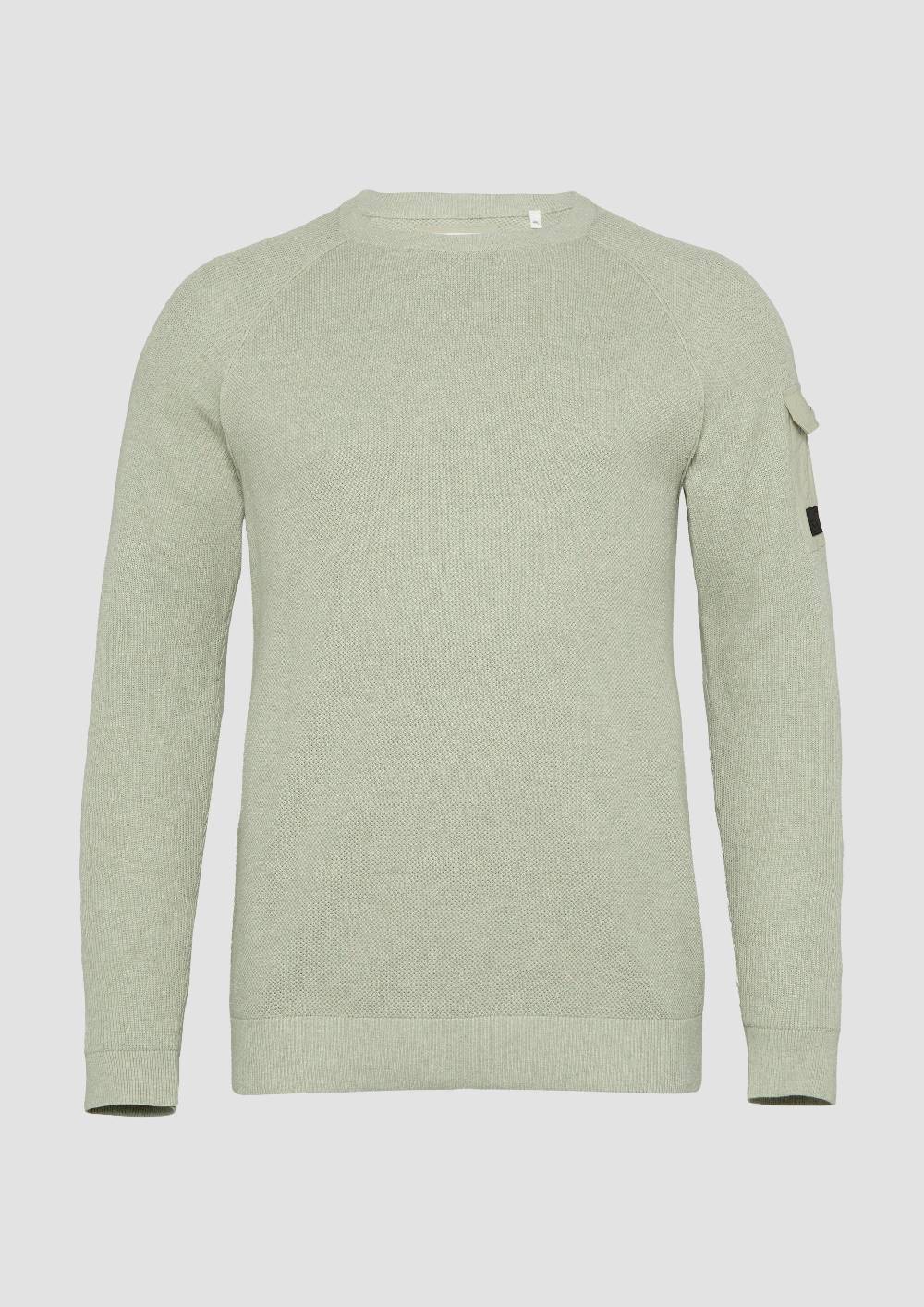 S.Oliver Strickpullover mit aufgesetzter Tasche am Arm Fabrikladen