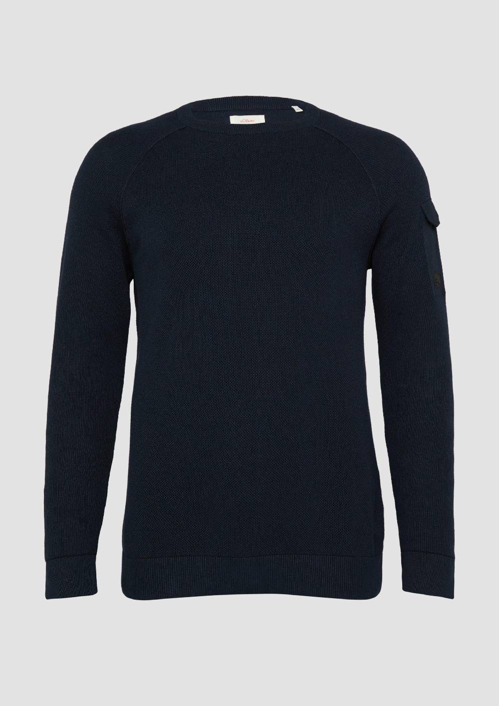 S.Oliver Strickpullover mit aufgesetzter Tasche am Arm Begrenzt auf 3 Tage