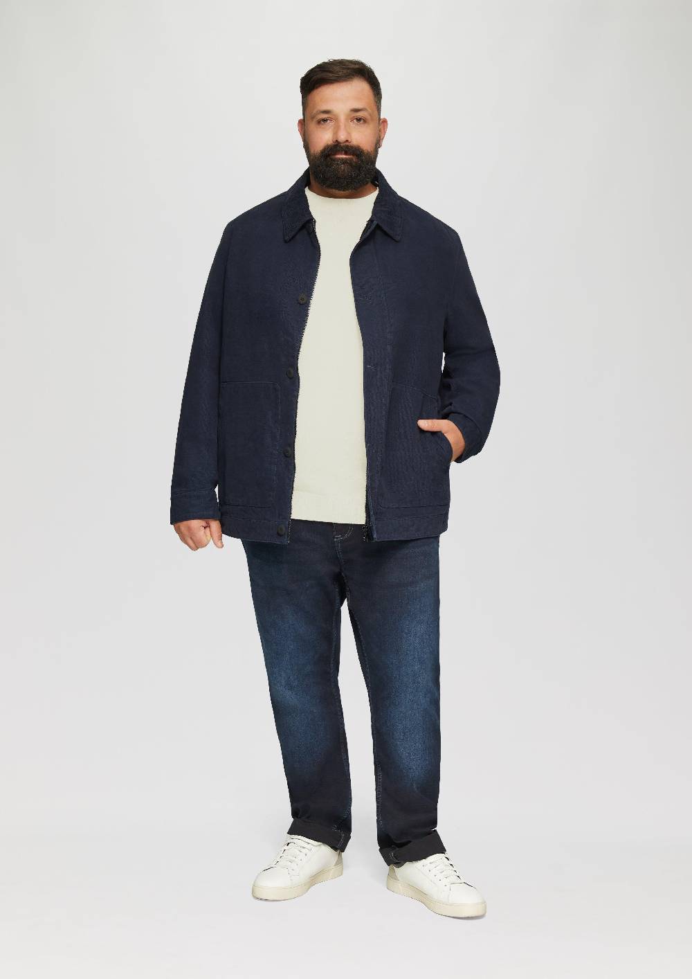 S.Oliver Strickpullover mit Rippbündchen Speichern exportieren