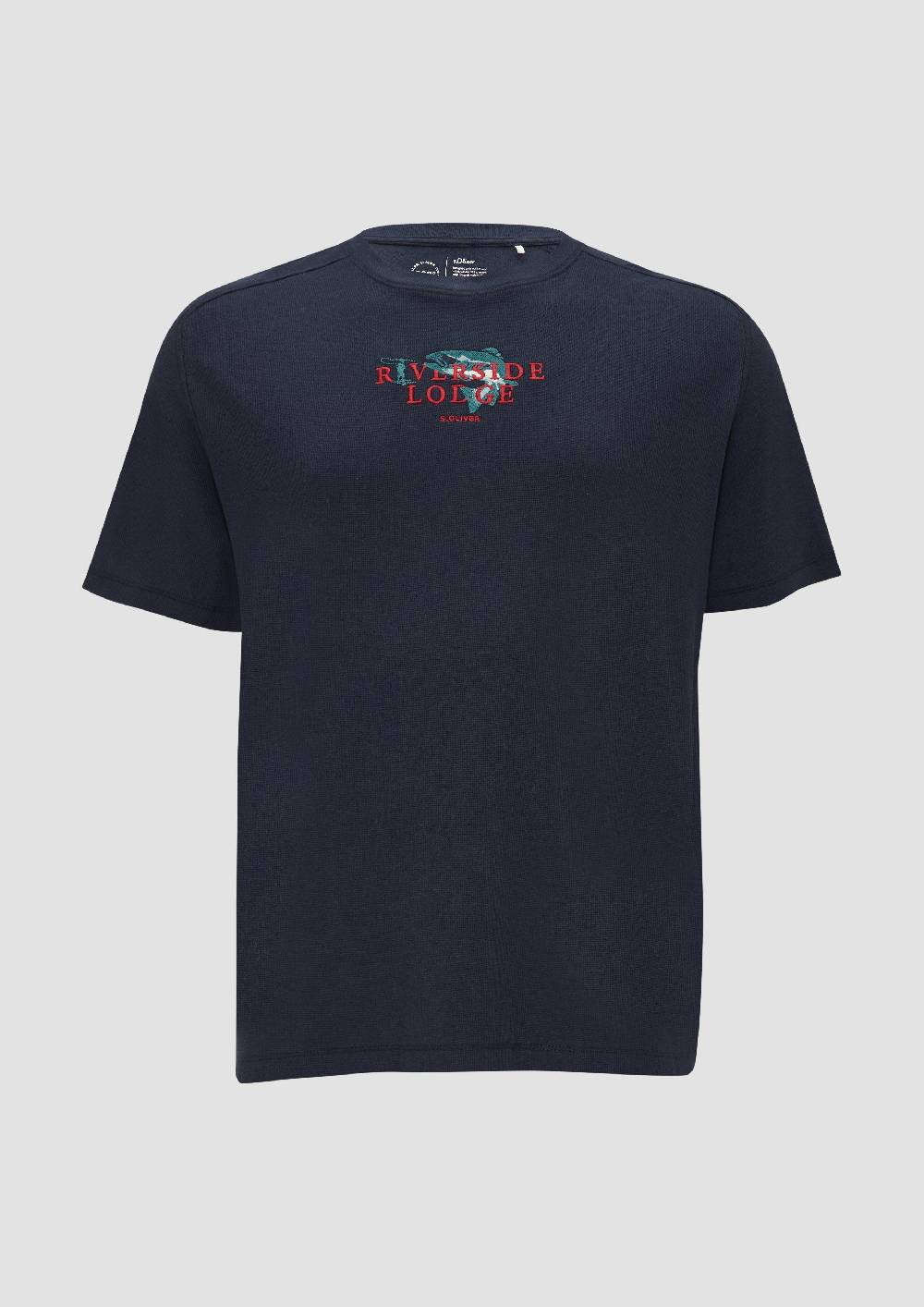 S.Oliver T-Shirt mit Stickerei aus Waffeljersey Verkauf