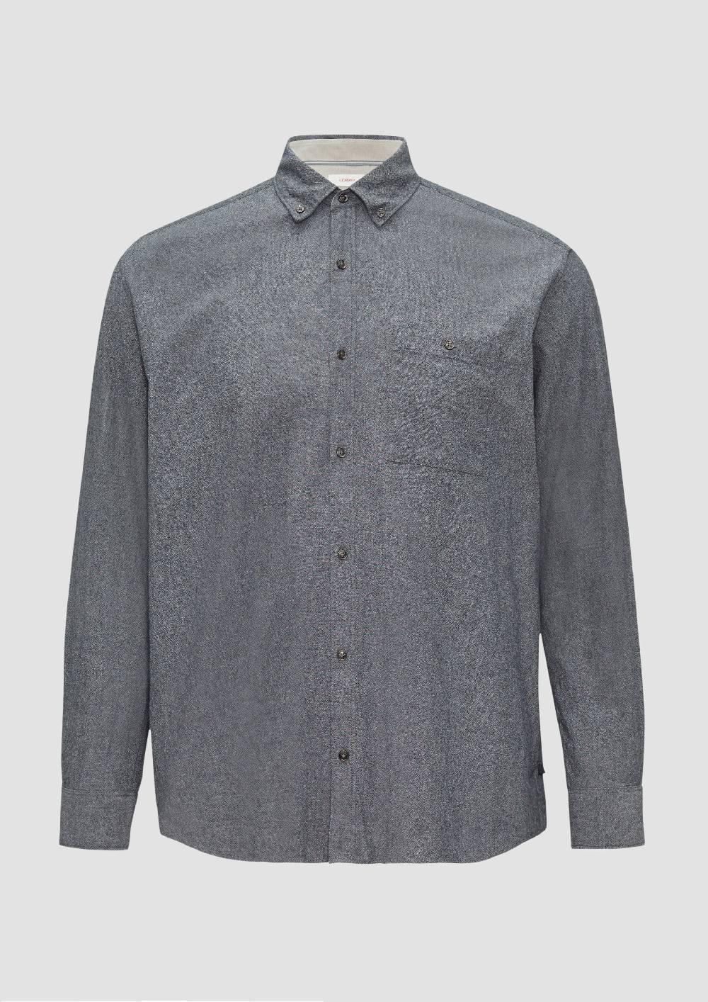 S.Oliver Regular Fit: Strukturiertes Hemd mit Button-Down-Kragen Fabrik Onlineshop