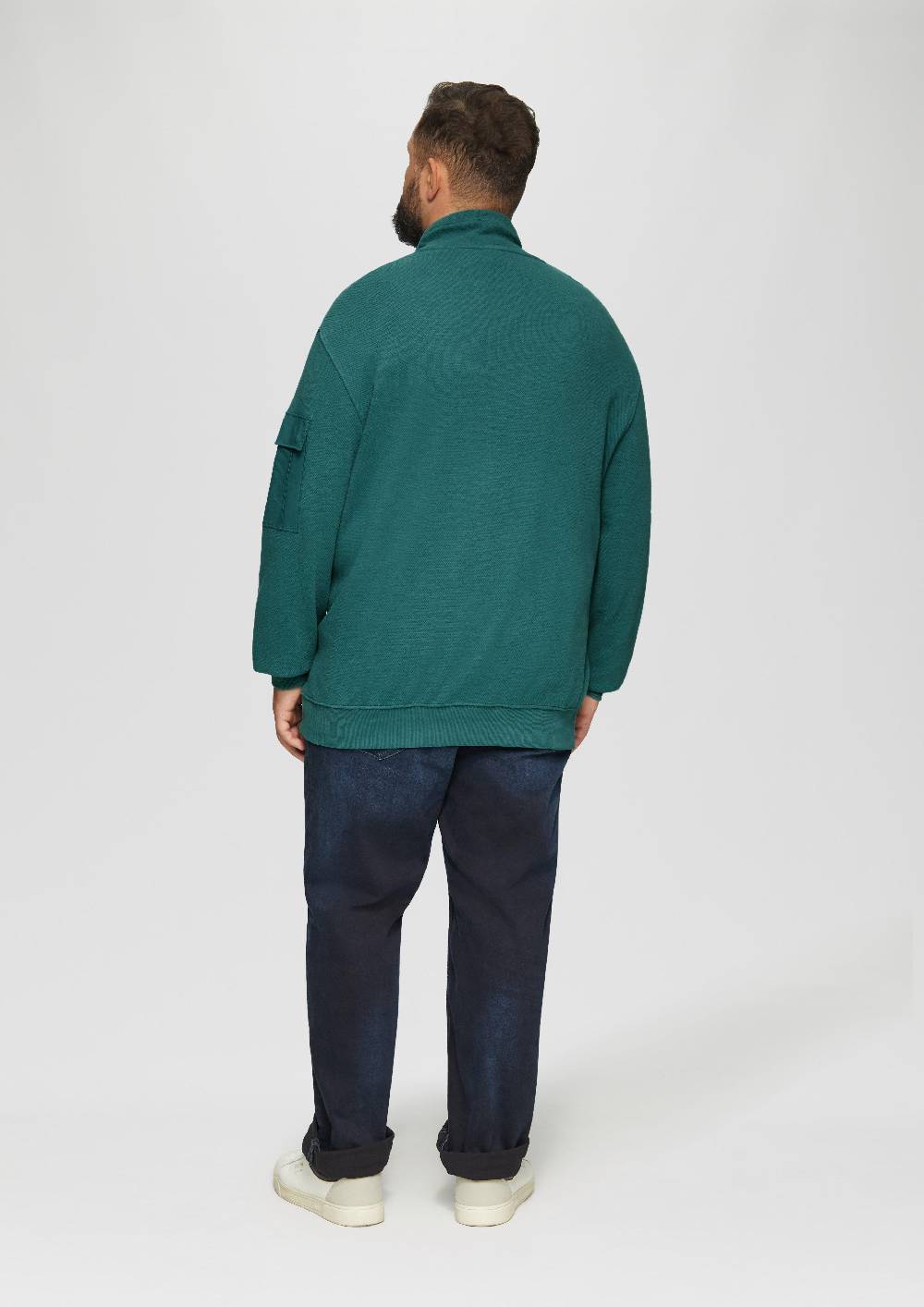 S.Oliver Sweatshirt mit Kängurutasche und Stehkragen Heißer Verkauf
