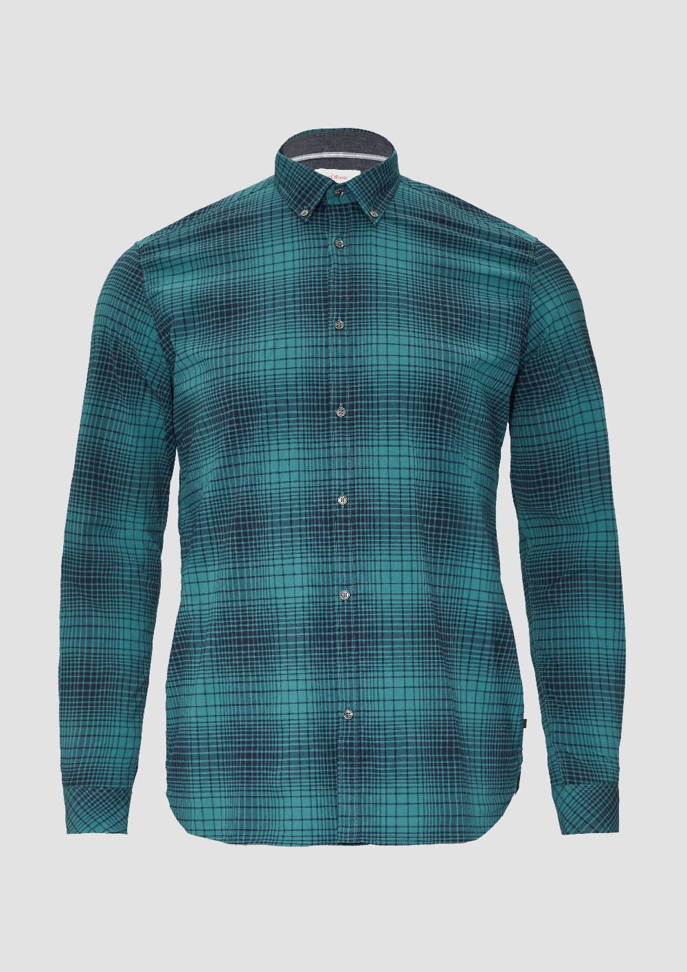 S.Oliver Gemustertes Hemd mit Button-Down-Kragen Räumungsverkauf