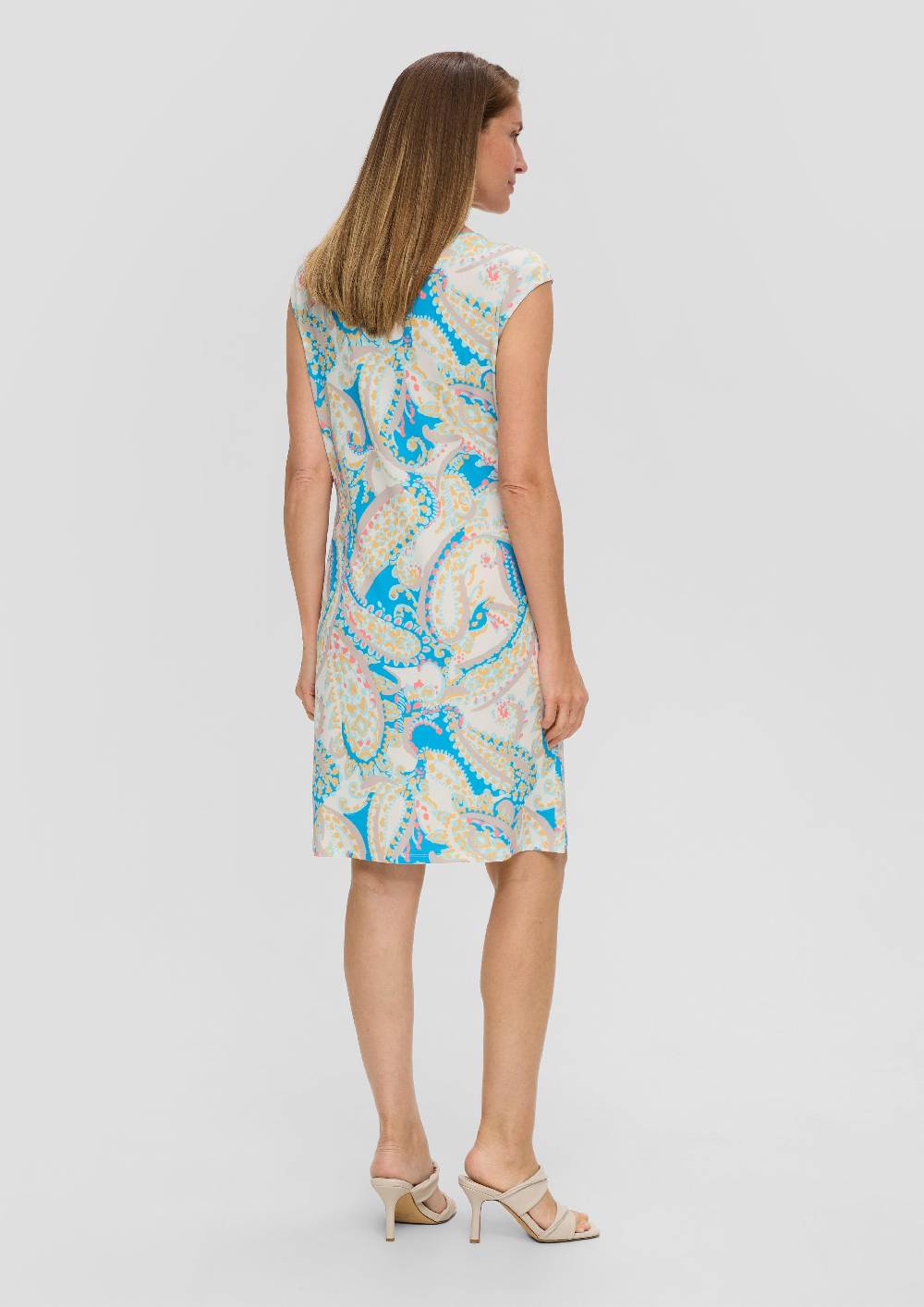 S.Oliver Ärmelloses Kleid mit All-over-Print und Knoten-Detail Nur für heute